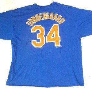 Noah Syndergaard 34 New York Mets Majestic 2XL Short Sleeve Blue T-Shirt